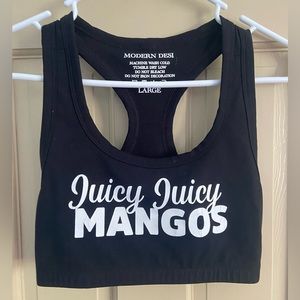 Modern Desi Juicy Juicy Mangos 🥭 Sports Bra (bend it like Beckham reference 🎥)